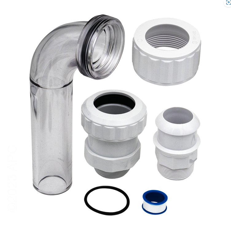 Hayward 1-1/2" MIP Clear Self-Aligning Double Male End Union Elbow | S
