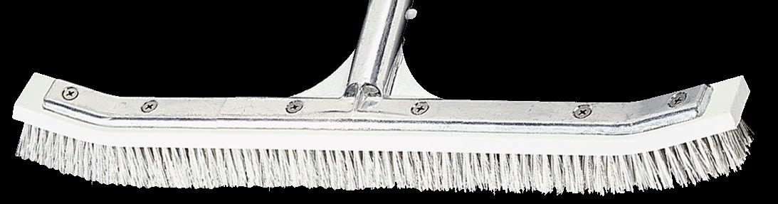A&B Curved Aluminum Wall Brush, Combo Stainless Steel & Nylon Bristles