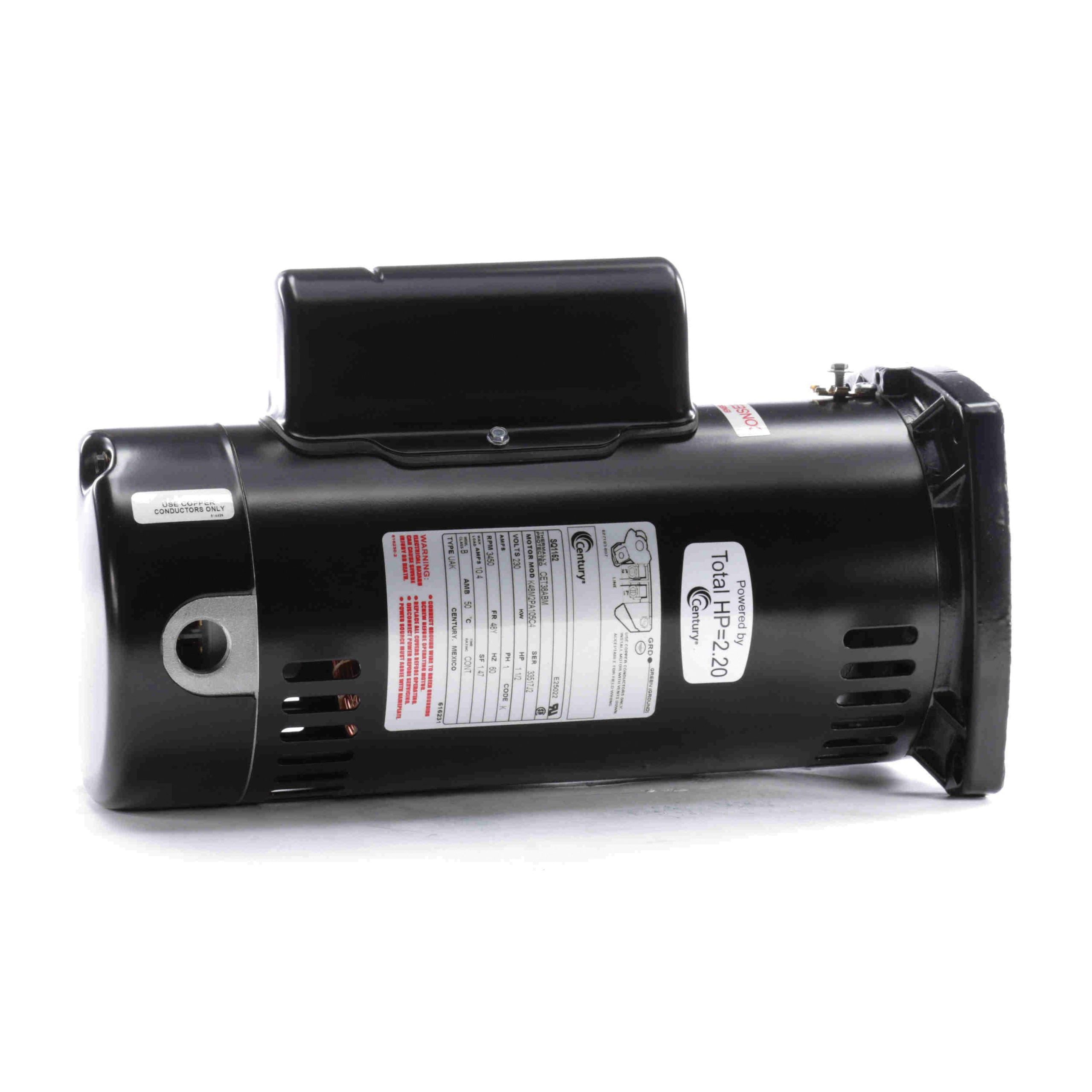 Century Pool Pump Motor Square Flange 1.5HP 1-Speed 230V 48Y Frame | S