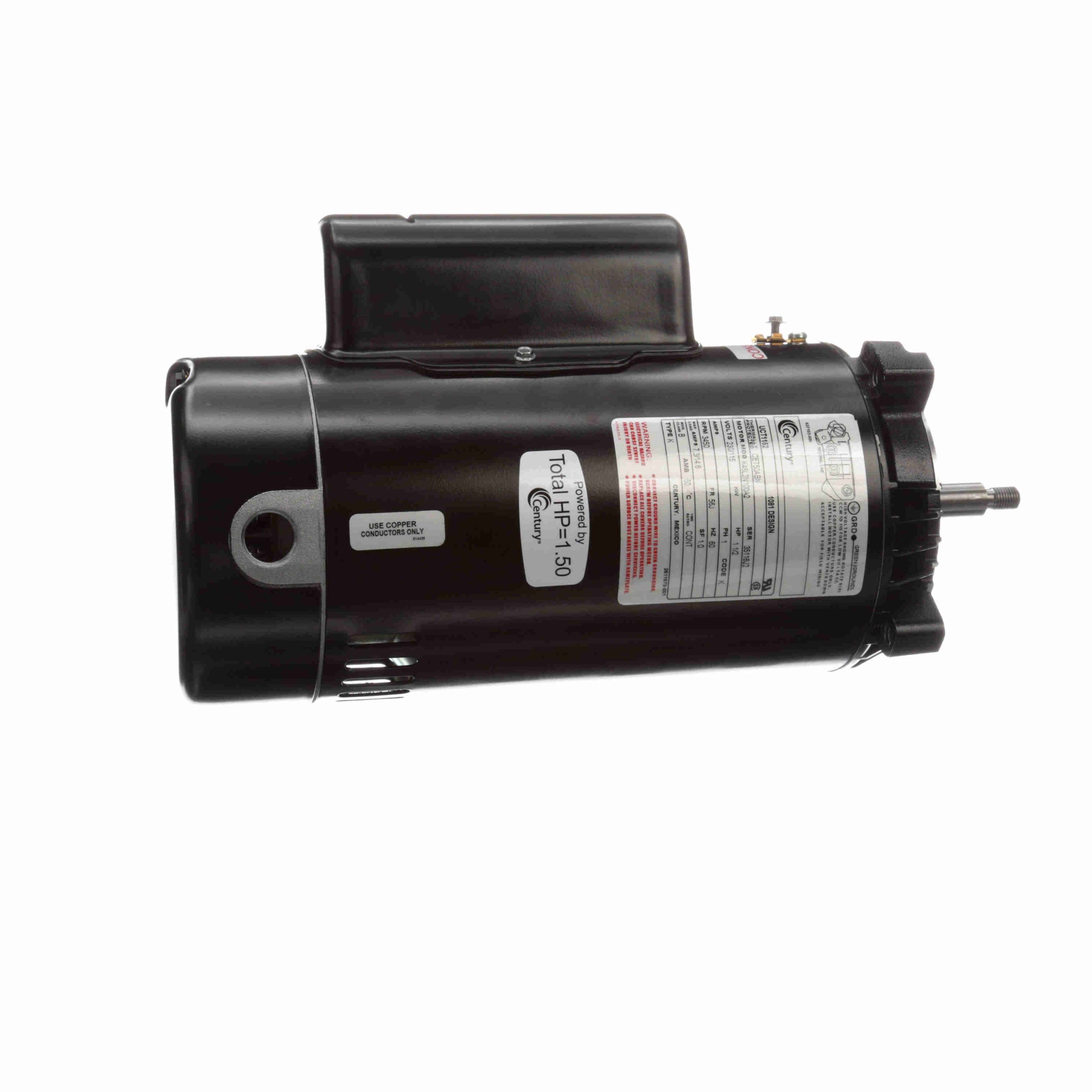 Century Pool Pump Motor 1-1/2HP 1-Speed 1 Phase 60Hz 230/115V 56J Fram
