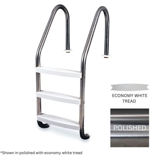 Global 3 Tread Economy Ladder .049 with White Treads | GPP-LD-E49-3ST-