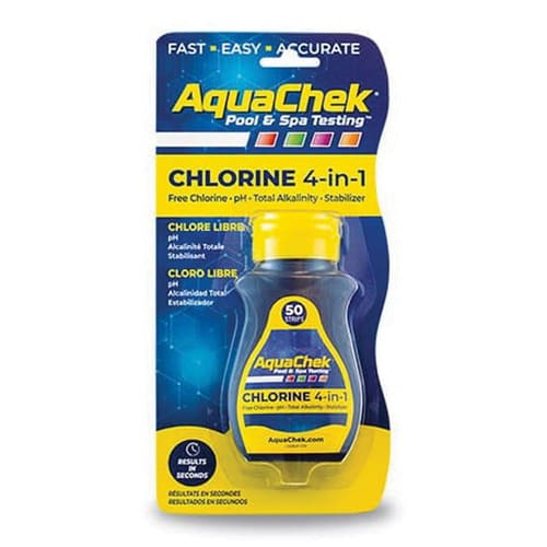 AquaChek Yellow 4-in-1 Chlorine Test Strips, 50 Strips per Bottle | 51