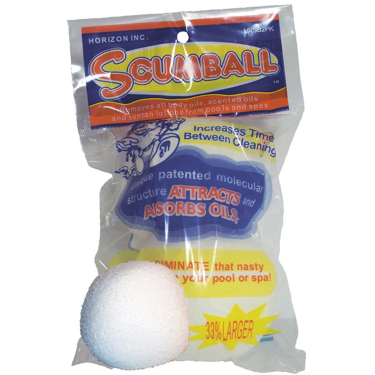Horizon Ventures Reusable Scum Balls, Single Unit 2 pack, 12/Case | HV