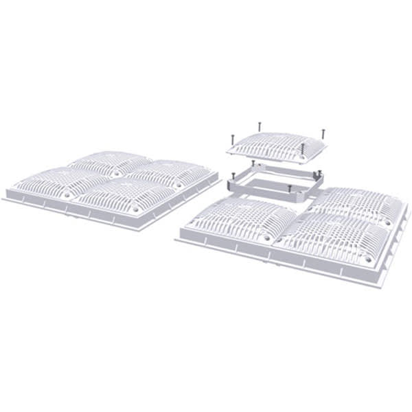 Hayward 18" x 18" High Flow Grate w/ Inner & Outer Frame, 2/Pack | WG1