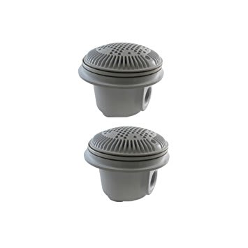 Hayward 1-1/2" Anti-Vortex Main Drain for Liner Pools, Dark Gray, 2/Pa