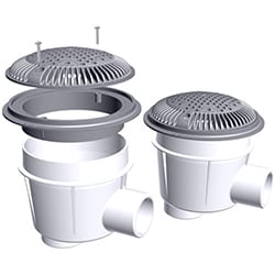 Hayward 2" Anti-Vortex Main Drain for Concrete Pools, Dark Gray, 2/Pac