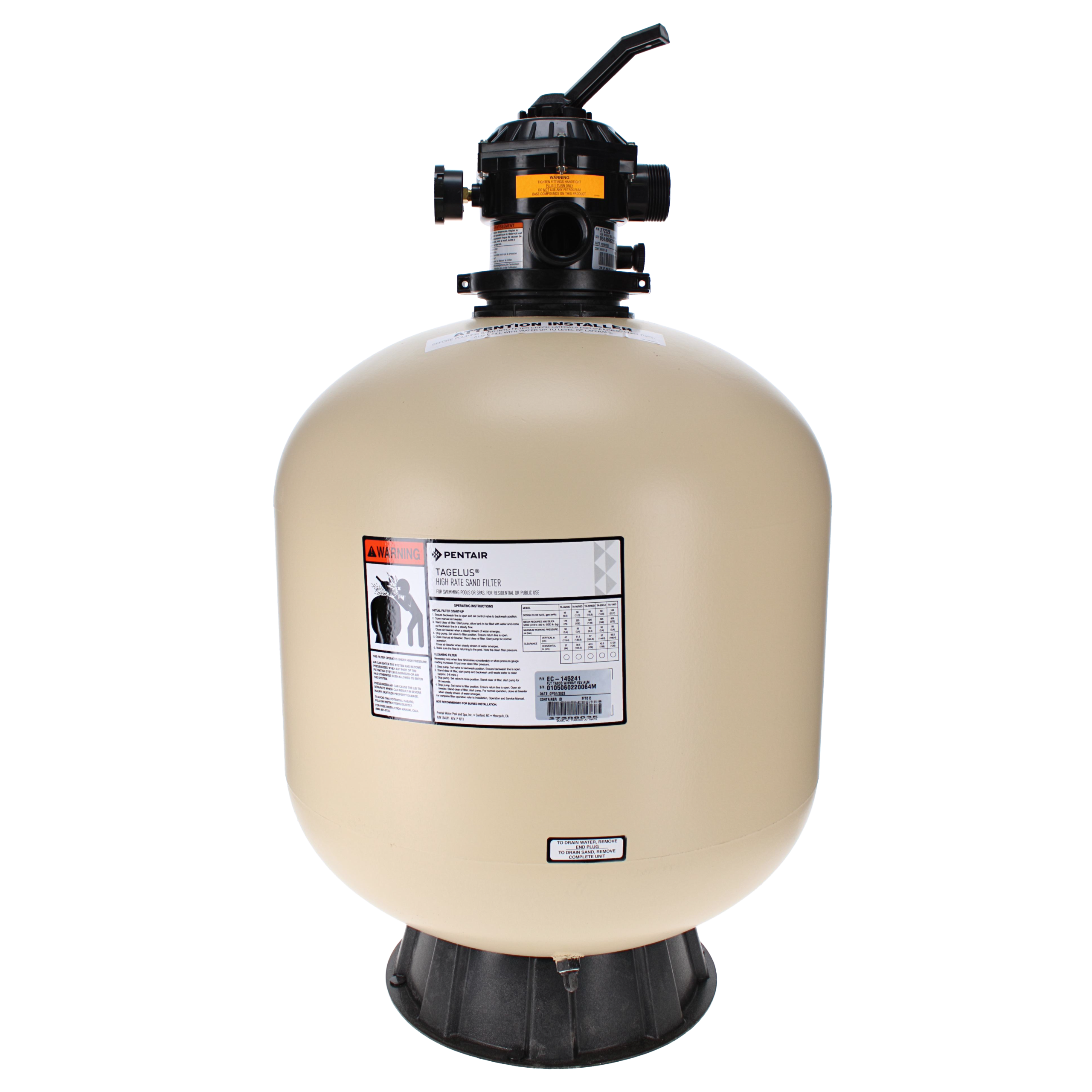 Pentair Tagelus TA60D 3.1 sq ft Filter Top Mount | EC-145241