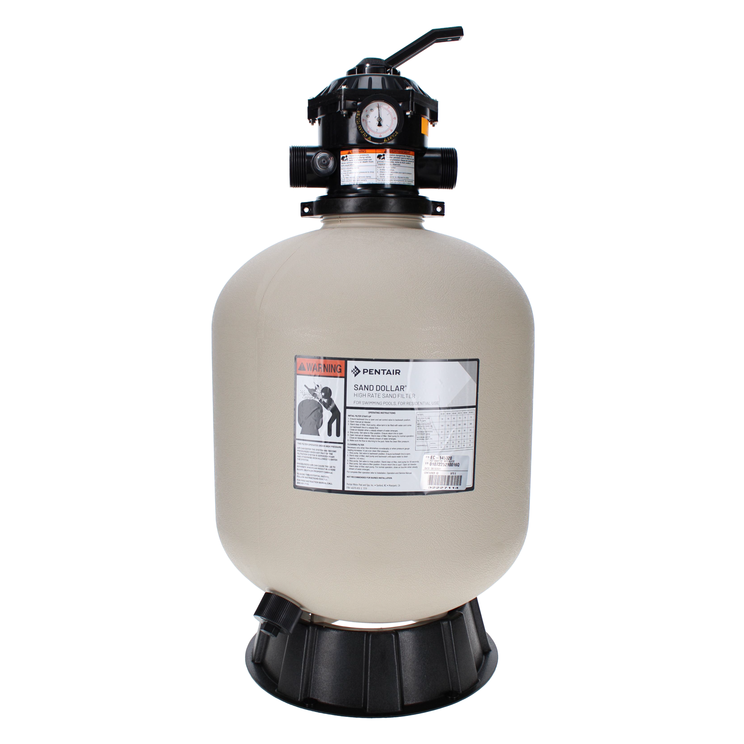 Pentair Sand Dollar SD40 1.8 sq ft Filter Top Mount | EC-145320