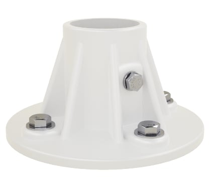 Perma-Cast 5" Slide Deck Flange 1.90" Tube w/ Hardware, White Plastic