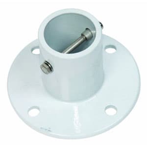 Perma-Cast 1.9" White Aluminum Deck Anchor Flange w/ Hardware, 4 Hole