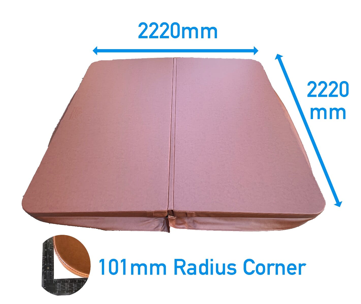 2.22 Metre (87.4'') Square Hot Tub Cover (Brown)
