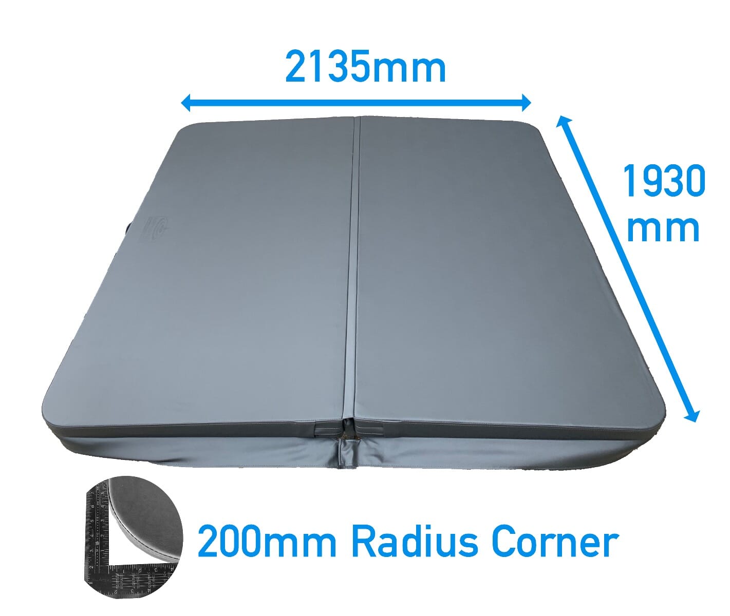 2.135 x 1.93 Metre (84 x 76'') Rectangular Hot Tub Cover (Grey)