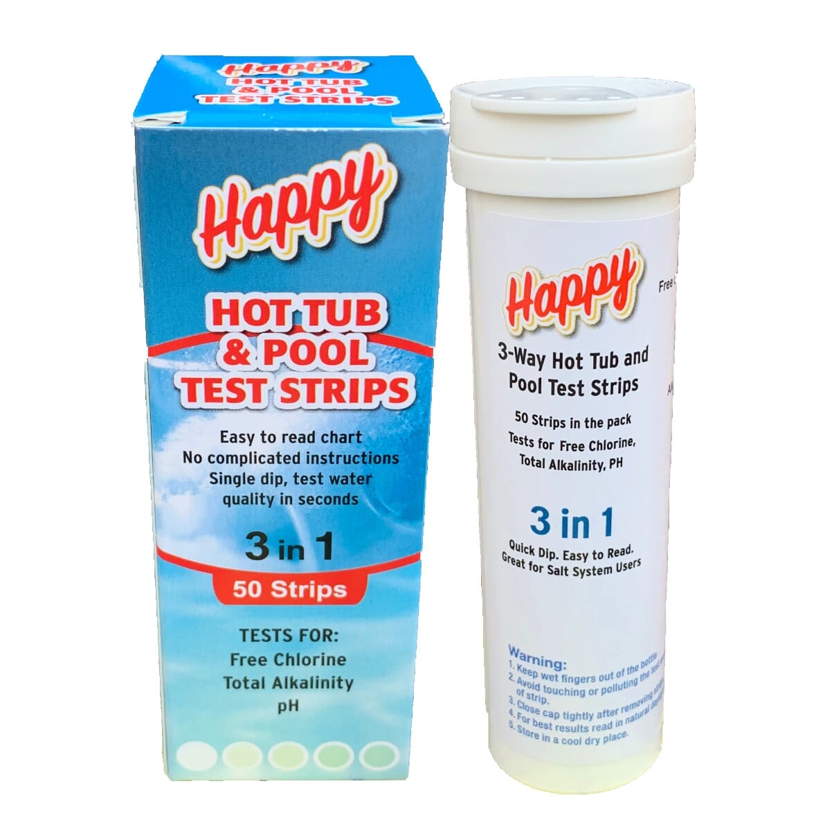 Happy Hot Tubs 3 Way Chlorine Test Strips