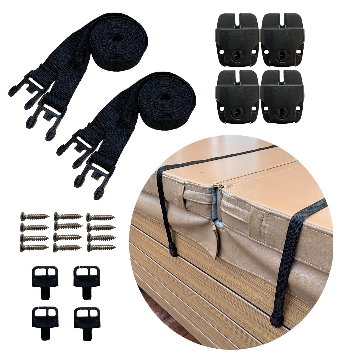 Happy Hot Tubs Hot Tub Cover Storm Straps (Pair)