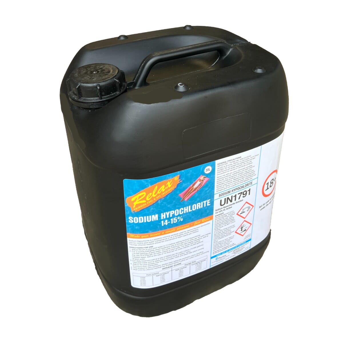 Relax 14-15% Sodium Hypochlorite 20L